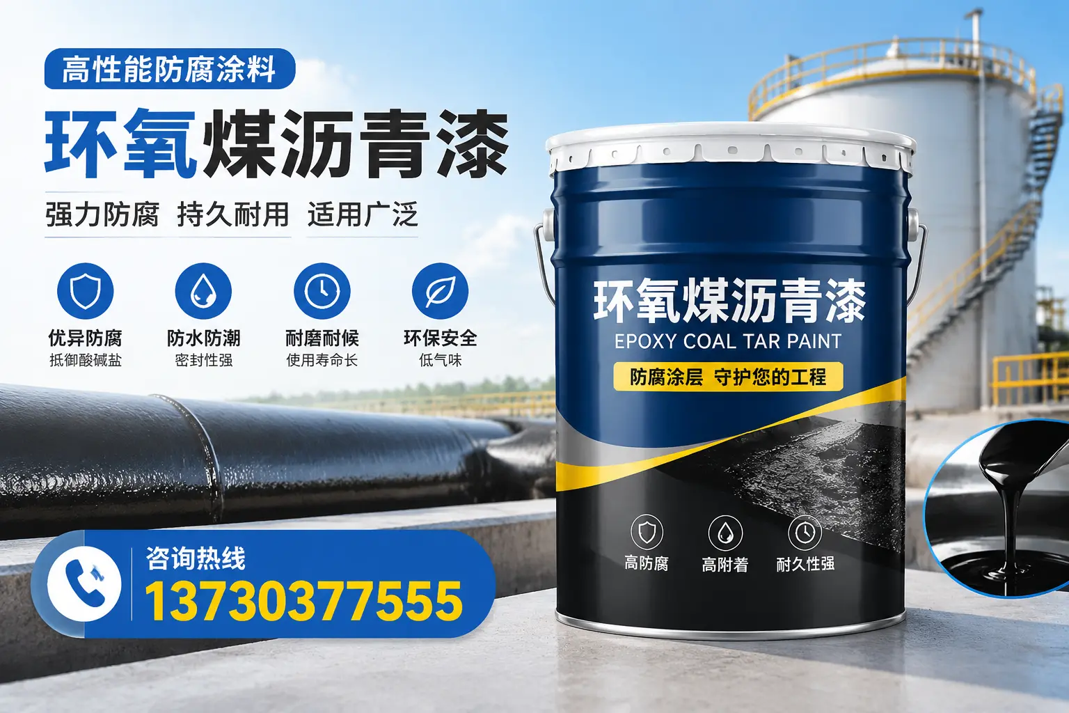 环氧煤沥青漆的耐久性分析，适合运河的使用场景